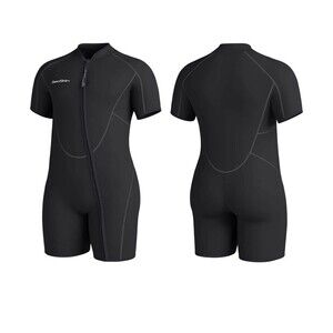 Seaskin Plus Size 3mm Shorty Wetsuit for Men 5X-Large 5XL Black Neoprene